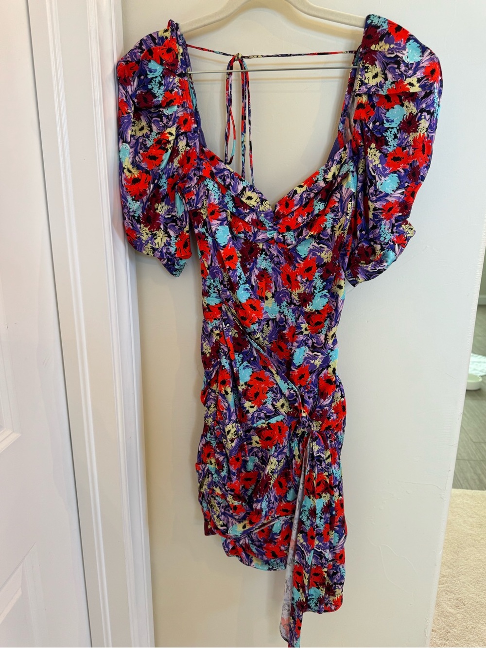 For Love & Lemons Chiara Floral Puff Sleeve Mini Dress S NWT Revolve